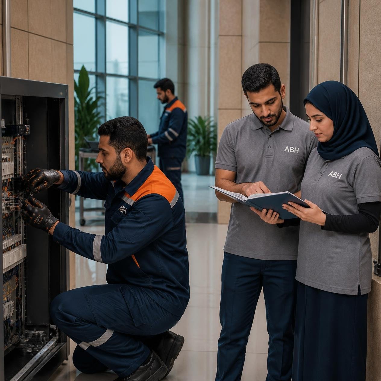 ABH maintenance, electrical and support staff on site in Saudi Arabia