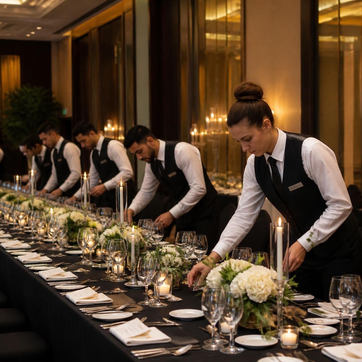 Banquet and event staff at a hotel function